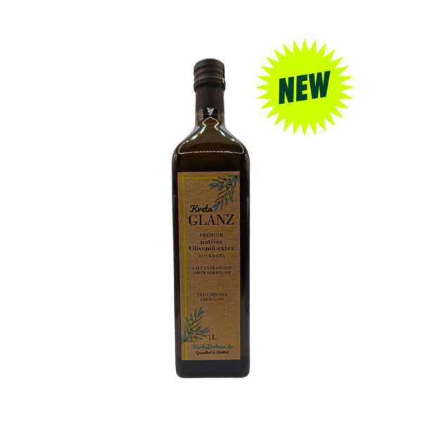 KRETA GLANZ Premium Natives Olivenöl Extra 1L aus Kreta – Koroneiki